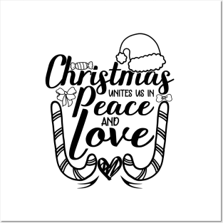 christmas unites us in peace and love christmas quotes design Posters and Art